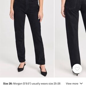 Agolde Women's Straight Leg Black Jeans